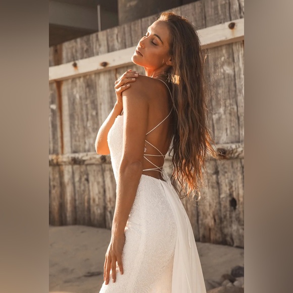 Remarkable Moment White Floral Embroidered Lace-Up Maxi Dress - Picture 2 of 5